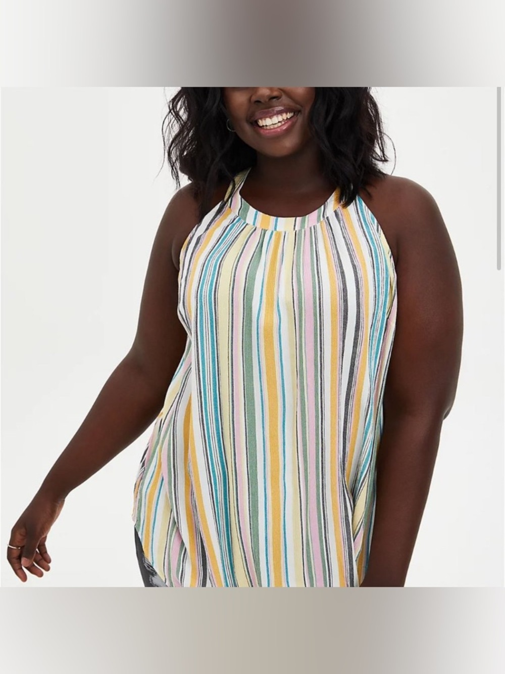 NWOT Torrid multi-stripe gauze high-neck tank top Size 6X